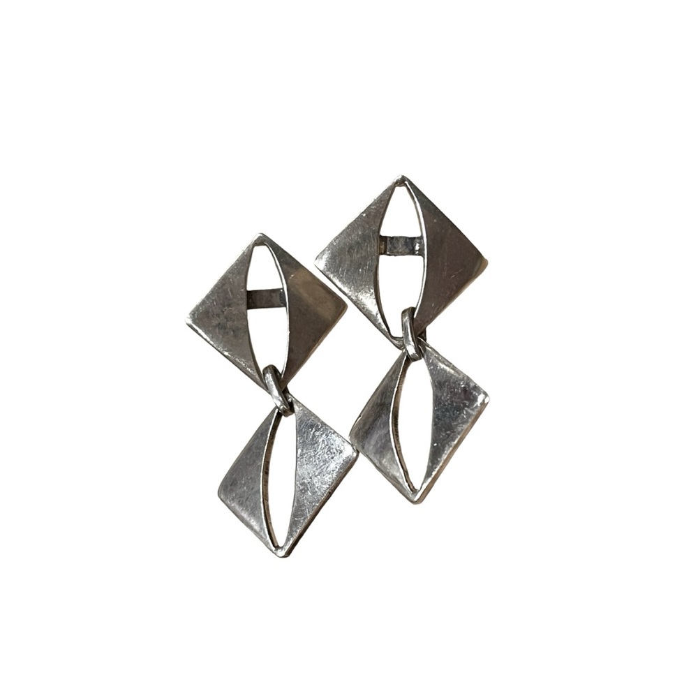 Sterling Silver Diamond Drop Dangle Earrings